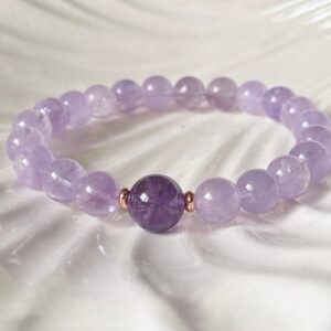 8mm lavender amethyst gemstone beaded wrist bracelet purple healing bracelet wisdom bracelet bead jewelry top quality bead bracelet